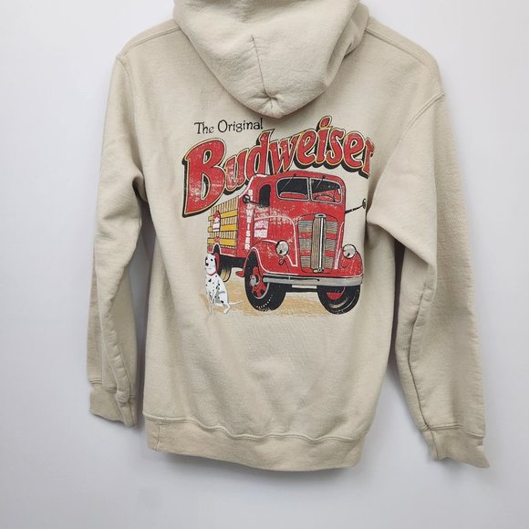 brew city Tops - Womens Tan Budweiser Hoodie Sweatshirt Size S